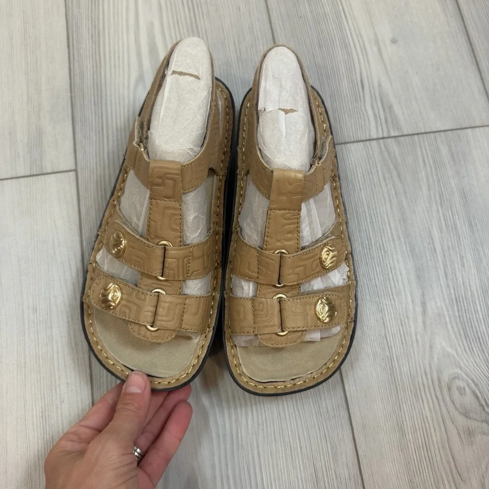 NEW Alegria Kleo Basically Amazing Tan Leather Wedge Sandals KLE-876 Womens 36 6